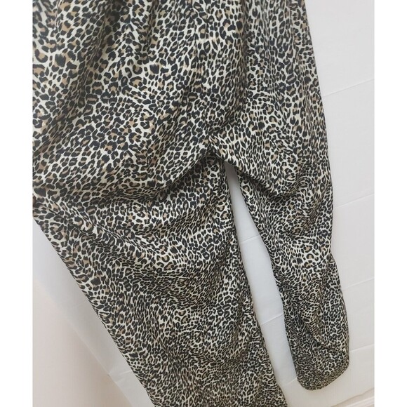 Women's Cheetah Print Open Back Jump Suit Nana USA Elastic Waist M Pre Owned G - Picture 8 of 9